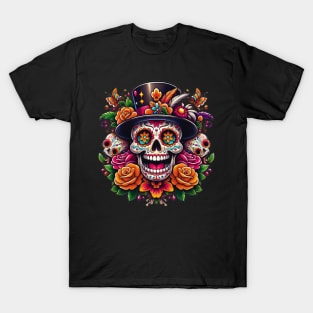 Sugar Skull Art -  Marigold Sugar Skull T-Shirt